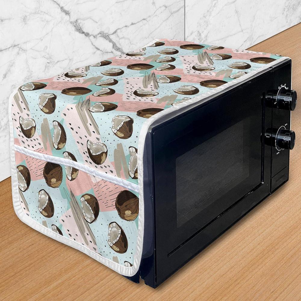 imageAmbesonne Valentines Day Microwave Oven Cover Pattern of Continuous Flying Hearts Birds Love is in the Air Water Resistant Organizer with Pockets for Kitchen 36 x 12 Blush and Pale Cadet BlueBlush Brown Pale Blue