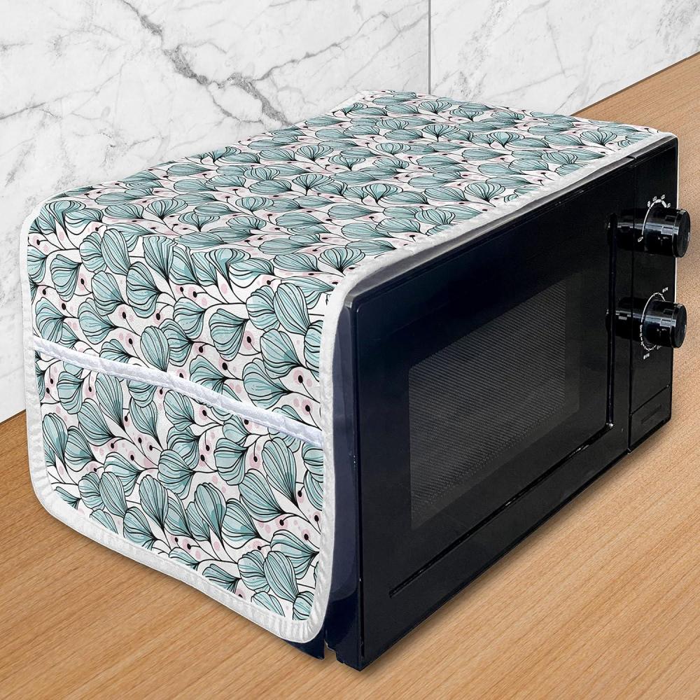 imageAmbesonne Valentines Day Microwave Oven Cover Pattern of Continuous Flying Hearts Birds Love is in the Air Water Resistant Organizer with Pockets for Kitchen 36 x 12 Blush and Pale Cadet BlueRose and Cadet Blue