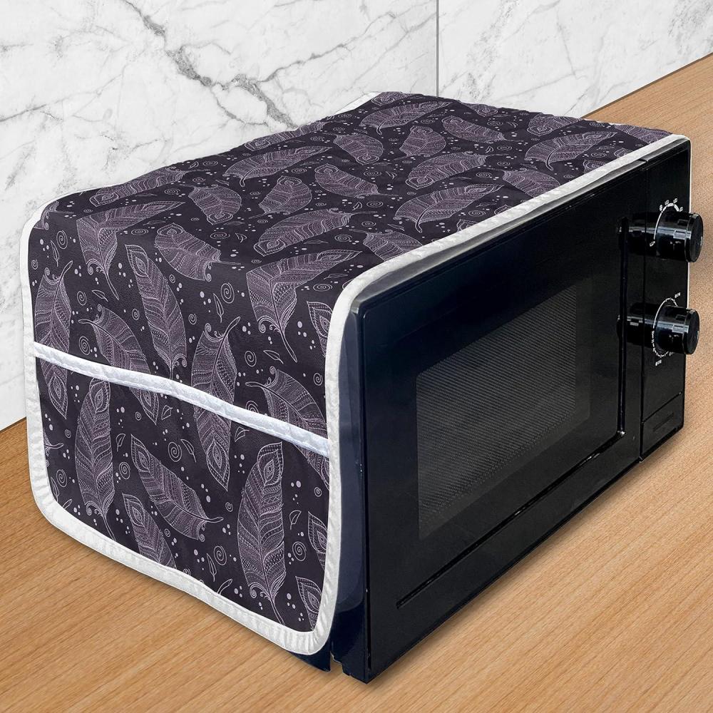 imageAmbesonne Valentines Day Microwave Oven Cover Pattern of Continuous Flying Hearts Birds Love is in the Air Water Resistant Organizer with Pockets for Kitchen 36 x 12 Blush and Pale Cadet BluePale Eggplant Lilac