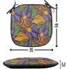 Ambesonne Angel Chair Seating Cushion Set of 2, Medieval Marry Love Angel Playing Music Valentine Cupid Date Dove Marriage, Anti-Slip Seat Padding for Kitchen & Patio, 16″x16″, Eggshell Ruby Caramel(Marigold Violet Purple)