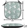 Ambesonne Angel Chair Seating Cushion Set of 2, Medieval Marry Love Angel Playing Music Valentine Cupid Date Dove Marriage, Anti-Slip Seat Padding for Kitchen & Patio, 16″x16″, Eggshell Ruby Caramel(Pale Almond Green White)