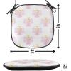 Ambesonne Angel Chair Seating Cushion Set of 2, Medieval Marry Love Angel Playing Music Valentine Cupid Date Dove Marriage, Anti-Slip Seat Padding for Kitchen & Patio, 16″x16″, Eggshell Ruby Caramel(Earth Yellow Pale Pink)