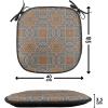 Ambesonne Angel Chair Seating Cushion Set of 2, Medieval Marry Love Angel Playing Music Valentine Cupid Date Dove Marriage, Anti-Slip Seat Padding for Kitchen & Patio, 16″x16″, Eggshell Ruby Caramel(Blue Sepia Redwood)