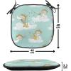 Ambesonne Angel Chair Seating Cushion Set of 2, Medieval Marry Love Angel Playing Music Valentine Cupid Date Dove Marriage, Anti-Slip Seat Padding for Kitchen & Patio, 16″x16″, Eggshell Ruby Caramel(Earth Yellow Seafoam)