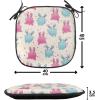 Ambesonne Angel Chair Seating Cushion Set of 2, Medieval Marry Love Angel Playing Music Valentine Cupid Date Dove Marriage, Anti-Slip Seat Padding for Kitchen & Patio, 16″x16″, Eggshell Ruby Caramel(Pale Blue Pink Beige)