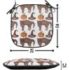 Ambesonne Angel Chair Seating Cushion Set of 2, Medieval Marry Love Angel Playing Music Valentine Cupid Date Dove Marriage, Anti-Slip Seat Padding for Kitchen & Patio, 16″x16″, Eggshell Ruby Caramel(Brown Orange Green)