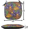 Ambesonne Angel Chair Seating Cushion Set of 2, Medieval Marry Love Angel Playing Music Valentine Cupid Date Dove Marriage, Anti-Slip Seat Padding for Kitchen & Patio, 16″x16″, Eggshell Ruby Caramel(Marigold Violet Purple)