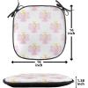 Ambesonne Angel Chair Seating Cushion Set of 2, Medieval Marry Love Angel Playing Music Valentine Cupid Date Dove Marriage, Anti-Slip Seat Padding for Kitchen & Patio, 16″x16″, Eggshell Ruby Caramel(Earth Yellow Pale Pink)