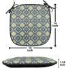 Ambesonne Angel Chair Seating Cushion Set of 2, Medieval Marry Love Angel Playing Music Valentine Cupid Date Dove Marriage, Anti-Slip Seat Padding for Kitchen & Patio, 16″x16″, Eggshell Ruby Caramel(Pale Yellow Dark Blue)
