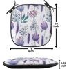Ambesonne Angel Chair Seating Cushion Set of 2, Medieval Marry Love Angel Playing Music Valentine Cupid Date Dove Marriage, Anti-Slip Seat Padding for Kitchen & Patio, 16″x16″, Eggshell Ruby Caramel(Lavender Plum Jade Green)