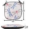 Ambesonne Feminine Chair Seating Cushion Set of 4, Pattern of Lipstick Kiss Marks Woman Valentines Wedding Theme Illustration, Anti-Slip Seat Padding for Kitchen & Patio, 16″x16″, White Red(Pink Blue)