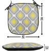 Ambesonne Feminine Chair Seating Cushion Set of 4, Pattern of Lipstick Kiss Marks Woman Valentines Wedding Theme Illustration, Anti-Slip Seat Padding for Kitchen & Patio, 16″x16″, White Red(Grey White Yellow)