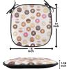 Ambesonne Feminine Chair Seating Cushion Set of 4, Pattern of Lipstick Kiss Marks Woman Valentines Wedding Theme Illustration, Anti-Slip Seat Padding for Kitchen & Patio, 16″x16″, White Red(Pink Brown)