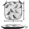 Ambesonne Feminine Chair Seating Cushion Set of 4, Pattern of Lipstick Kiss Marks Woman Valentines Wedding Theme Illustration, Anti-Slip Seat Padding for Kitchen & Patio, 16″x16″, White Red(Grey White Black)