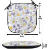 Ambesonne Feminine Chair Seating Cushion Set of 4, Pattern of Lipstick Kiss Marks Woman Valentines Wedding Theme Illustration, Anti-Slip Seat Padding for Kitchen & Patio, 16″x16″, White Red(White Yellow Purple)