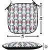 Ambesonne Feminine Chair Seating Cushion Set of 4, Pattern of Lipstick Kiss Marks Woman Valentines Wedding Theme Illustration, Anti-Slip Seat Padding for Kitchen & Patio, 16″x16″, White Red(Red Teal)
