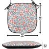 Ambesonne Feminine Chair Seating Cushion Set of 4, Pattern of Lipstick Kiss Marks Woman Valentines Wedding Theme Illustration, Anti-Slip Seat Padding for Kitchen & Patio, 16″x16″, White Red(Red Blue White)