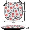 Ambesonne Feminine Chair Seating Cushion Set of 4, Pattern of Lipstick Kiss Marks Woman Valentines Wedding Theme Illustration, Anti-Slip Seat Padding for Kitchen & Patio, 16″x16″, White Red(Red Green)