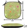 Ambesonne Feminine Chair Seating Cushion Set of 4, Pattern of Lipstick Kiss Marks Woman Valentines Wedding Theme Illustration, Anti-Slip Seat Padding for Kitchen & Patio, 16″x16″, White Red(Green Pink)