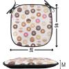 Ambesonne Feminine Chair Seating Cushion Set of 4, Pattern of Lipstick Kiss Marks Woman Valentines Wedding Theme Illustration, Anti-Slip Seat Padding for Kitchen & Patio, 16″x16″, White Red(Pink Brown)