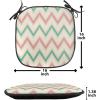 Ambesonne Feminine Chair Seating Cushion Set of 4, Pattern of Lipstick Kiss Marks Woman Valentines Wedding Theme Illustration, Anti-Slip Seat Padding for Kitchen & Patio, 16″x16″, White Red(Pink Cream Green)