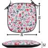 Ambesonne Feminine Chair Seating Cushion Set of 4, Pattern of Lipstick Kiss Marks Woman Valentines Wedding Theme Illustration, Anti-Slip Seat Padding for Kitchen & Patio, 16″x16″, White Red(Pink Teal Red)