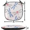 Ambesonne Feminine Chair Seating Cushion Set of 4, Pattern of Lipstick Kiss Marks Woman Valentines Wedding Theme Illustration, Anti-Slip Seat Padding for Kitchen & Patio, 16″x16″, White Red(Pink Blue)