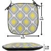 Ambesonne Feminine Chair Seating Cushion Set of 4, Pattern of Lipstick Kiss Marks Woman Valentines Wedding Theme Illustration, Anti-Slip Seat Padding for Kitchen & Patio, 16″x16″, White Red(Grey White Yellow)