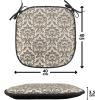 Ambesonne Feminine Chair Seating Cushion Set of 4, Pattern of Lipstick Kiss Marks Woman Valentines Wedding Theme Illustration, Anti-Slip Seat Padding for Kitchen & Patio, 16″x16″, White Red(Army Green Cream)