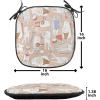 Ambesonne Feminine Chair Seating Cushion Set of 4, Pattern of Lipstick Kiss Marks Woman Valentines Wedding Theme Illustration, Anti-Slip Seat Padding for Kitchen & Patio, 16″x16″, White Red(Warm Taupe White)