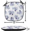 Ambesonne Feminine Chair Seating Cushion Set of 4, Pattern of Lipstick Kiss Marks Woman Valentines Wedding Theme Illustration, Anti-Slip Seat Padding for Kitchen & Patio, 16″x16″, White Red(Dark Blue)