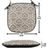 Ambesonne Feminine Chair Seating Cushion Set of 4, Pattern of Lipstick Kiss Marks Woman Valentines Wedding Theme Illustration, Anti-Slip Seat Padding for Kitchen & Patio, 16″x16″, White Red(Army Green Cream)