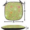 Ambesonne Feminine Chair Seating Cushion Set of 4, Pattern of Lipstick Kiss Marks Woman Valentines Wedding Theme Illustration, Anti-Slip Seat Padding for Kitchen & Patio, 16″x16″, White Red(Green Pink)