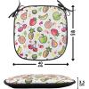 Ambesonne Fruits Chair Seating Cushion Set of 8, Retro Valentine Theme with Strawberry Love Happiness Merry Lucky Image, Anti-Slip Seat Padding for Kitchen & Patio, 16″x16″, Eggshell Ruby Army Green(Peach Lime Green Red)