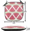 Ambesonne Fruits Chair Seating Cushion Set of 8, Retro Valentine Theme with Strawberry Love Happiness Merry Lucky Image, Anti-Slip Seat Padding for Kitchen & Patio, 16″x16″, Eggshell Ruby Army Green(Dark Coral Fern Green)