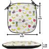 Ambesonne Fruits Chair Seating Cushion Set of 8, Retro Valentine Theme with Strawberry Love Happiness Merry Lucky Image, Anti-Slip Seat Padding for Kitchen & Patio, 16″x16″, Eggshell Ruby Army Green(Purple Yellow Ruby)