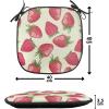 Ambesonne Fruits Chair Seating Cushion Set of 8, Retro Valentine Theme with Strawberry Love Happiness Merry Lucky Image, Anti-Slip Seat Padding for Kitchen & Patio, 16″x16″, Eggshell Ruby Army Green(Eggshell Red Olive Green)
