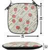 Ambesonne Fruits Chair Seating Cushion Set of 8, Retro Valentine Theme with Strawberry Love Happiness Merry Lucky Image, Anti-Slip Seat Padding for Kitchen & Patio, 16″x16″, Eggshell Ruby Army Green(Eggshell Ruby Army Green)