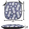 Ambesonne Fruits Chair Seating Cushion Set of 8, Retro Valentine Theme with Strawberry Love Happiness Merry Lucky Image, Anti-Slip Seat Padding for Kitchen & Patio, 16″x16″, Eggshell Ruby Army Green(Lavender White)