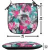 Ambesonne Fruits Chair Seating Cushion Set of 8, Retro Valentine Theme with Strawberry Love Happiness Merry Lucky Image, Anti-Slip Seat Padding for Kitchen & Patio, 16″x16″, Eggshell Ruby Army Green(Hot Pink Seafoam Black)