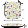 Ambesonne Fruits Chair Seating Cushion Set of 8, Retro Valentine Theme with Strawberry Love Happiness Merry Lucky Image, Anti-Slip Seat Padding for Kitchen & Patio, 16″x16″, Eggshell Ruby Army Green(Purple Yellow Ruby)