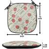 Ambesonne Fruits Chair Seating Cushion Set of 8, Retro Valentine Theme with Strawberry Love Happiness Merry Lucky Image, Anti-Slip Seat Padding for Kitchen & Patio, 16″x16″, Eggshell Ruby Army Green(Eggshell Ruby Army Green)