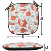 Ambesonne Fruits Chair Seating Cushion Set of 8, Retro Valentine Theme with Strawberry Love Happiness Merry Lucky Image, Anti-Slip Seat Padding for Kitchen & Patio, 16″x16″, Eggshell Ruby Army Green(Reseda Green Dark Brown)