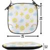 Ambesonne Fruits Chair Seating Cushion Set of 8, Retro Valentine Theme with Strawberry Love Happiness Merry Lucky Image, Anti-Slip Seat Padding for Kitchen & Patio, 16″x16″, Eggshell Ruby Army Green(Pale Blue Yellow Pink)