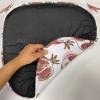 Ambesonne Fruits Chair Seating Cushion Set of 8, Retro Valentine Theme with Strawberry Love Happiness Merry Lucky Image, Anti-Slip Seat Padding for Kitchen & Patio, 16″x16″, Eggshell Ruby Army Green(Red Umber Rose)