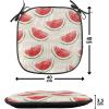 Ambesonne Fruits Chair Seating Cushion Set of 8, Retro Valentine Theme with Strawberry Love Happiness Merry Lucky Image, Anti-Slip Seat Padding for Kitchen & Patio, 16″x16″, Eggshell Ruby Army Green(Cream Red Jade Green)