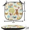 Ambesonne Fruits Chair Seating Cushion Set of 8, Retro Valentine Theme with Strawberry Love Happiness Merry Lucky Image, Anti-Slip Seat Padding for Kitchen & Patio, 16″x16″, Eggshell Ruby Army Green(Green Brown Pale Blue)
