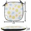 Ambesonne Fruits Chair Seating Cushion Set of 8, Retro Valentine Theme with Strawberry Love Happiness Merry Lucky Image, Anti-Slip Seat Padding for Kitchen & Patio, 16″x16″, Eggshell Ruby Army Green(Pale Blue Yellow Pink)
