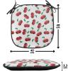 Ambesonne Fruits Chair Seating Cushion Set of 8, Retro Valentine Theme with Strawberry Love Happiness Merry Lucky Image, Anti-Slip Seat Padding for Kitchen & Patio, 16″x16″, Eggshell Ruby Army Green(Hunter Green Coconut)