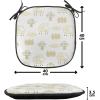Ambesonne Fruits Chair Seating Cushion Set of 8, Retro Valentine Theme with Strawberry Love Happiness Merry Lucky Image, Anti-Slip Seat Padding for Kitchen & Patio, 16″x16″, Eggshell Ruby Army Green(White Khaki Ivory)